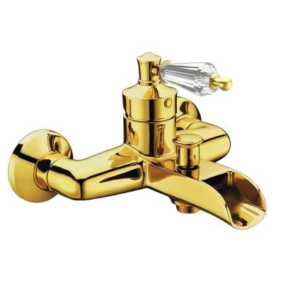 Смеситель Boheme Vogue 213-SW для ванны с душем, золото, ручка с прозрачным Swarovski