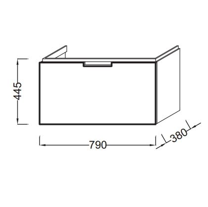 Тумба для комплекта Jacob Delafon Reve EB1131-HU (EB1131-G1C) 80 см, 1 ящик, белый бриллиант