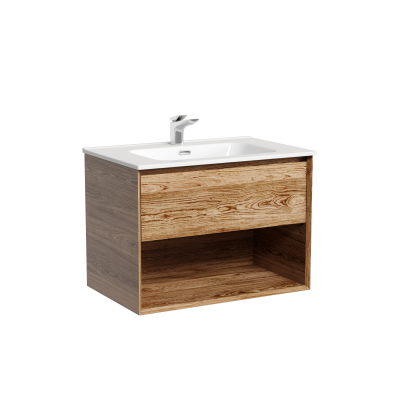 Тумба подвесная SANCOS Marmi 1.0 690х445х520 c одним ящиком оснащенным доводчиками скрытого монтажа и открытой нишей, дуб чарльстон, MR1.070ECH