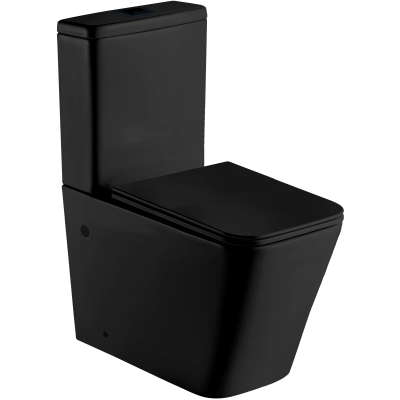 Унитаз-компакт WeltWasser Gelbach 001 XL MT-BL безободковый, с сиденьем микролифт, черный матовый