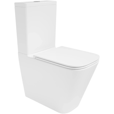 Унитаз-компакт Vincea Q-Line VT2-12T безободковый, торнадо, с сиденьем микролифт, белый