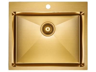 Мойка для кухни нержавеющая  Paulmark BRIM PM215951-BG, брашированное золото