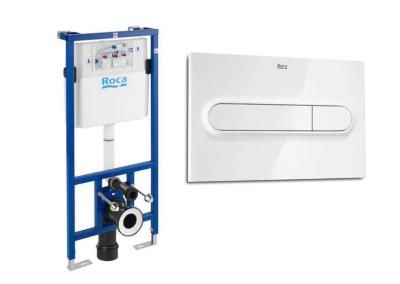Инсталляция для подвесного унитаза Roca Duplo One WC 890070020 с кнопкой смыва Roca Duplo One PL-1 890195000 Белый