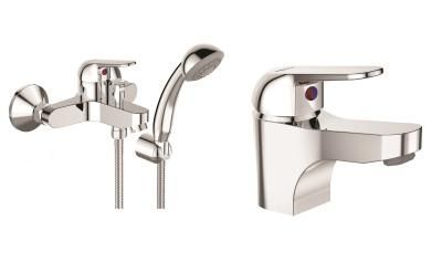 Набор Vidima FINE (BA384AA + BA388AA, смеситель для умывальника + смеситель для ванны/душа) (BA424AA)