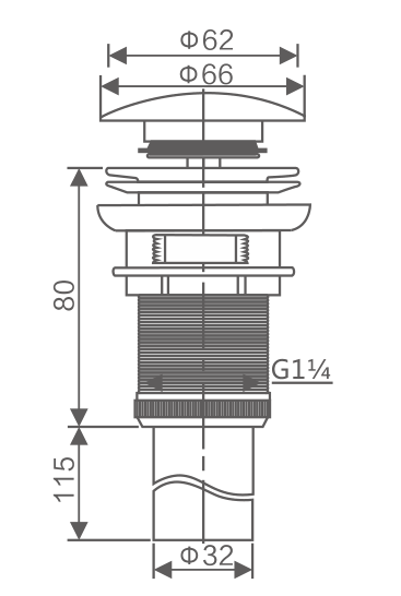 Донный клапан Savol без перелива (S-XS002C)
