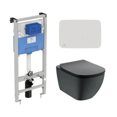 Комплект Ideal Standard Tesi T3868V3/123AC подвесной унитаз + инсталляция + кнопка смыва