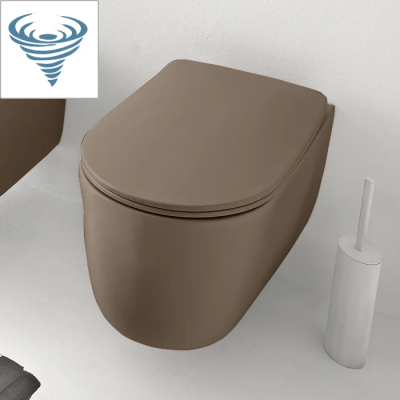 Унитаз подвесной Kerasan Nolita 531588 безободковый, торнадо, коричневый матовый