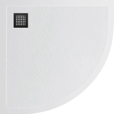 Душевой поддон BelBagno Uno TRAY-MR-UNO-R-90-550-35-W-NO 90x90 см, из литьевого мрамора, четверть круга, белый