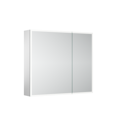 Зеркальный шкаф для ванной комнаты из алюминия SANCOS Evoke 800x700х136 мм с LED подсветкой  SC8080