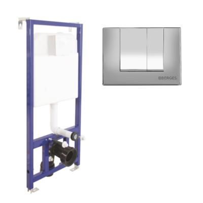 Система инсталляции для подвесного унитаза Berges Wasserhaus Novum 040243 + кнопка S3 хром глянцевая