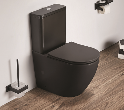 Унитаз напольный CeramaLux 2166 MB, черный матовый