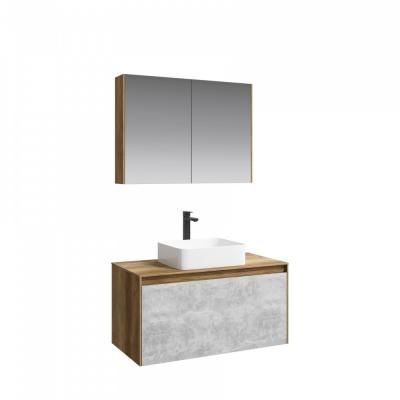 Мебель для ванной Aqwella 5 stars Mobi MOB0110DB+MOB0710BS 100 дуб балтийский/бетон светлый