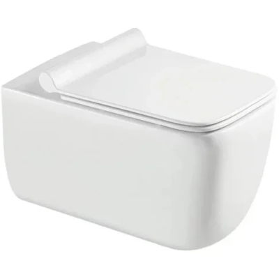 Унитаз подвесной Veconi Pulito VCN2-53T безободковый, торнадо, с сиденьем микролифт, белый