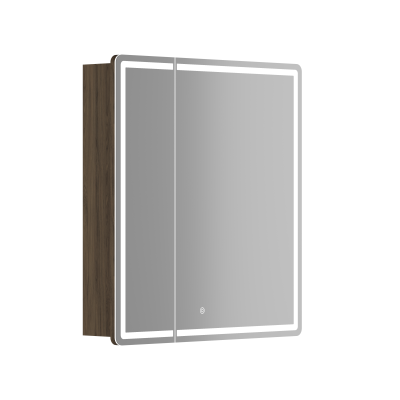 Зеркальный шкаф для ванной комнаты SANCOS Mirror 690x150х740 мм, с LED подсветкой, цвет дуб чарльстон, с розеткой,  MI70ECH