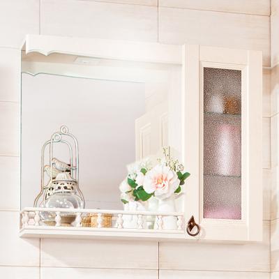 Зеркало со шкафчиком и балюстрадой Бриклаер КАНТРИ 75SB, бежевый дуб прованс