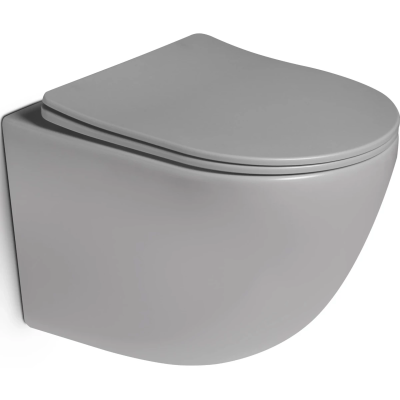 Унитаз подвесной Vincea Globo VT1-14STMG безободковый, торнадо, с сиденьем микролифт, серый матовый