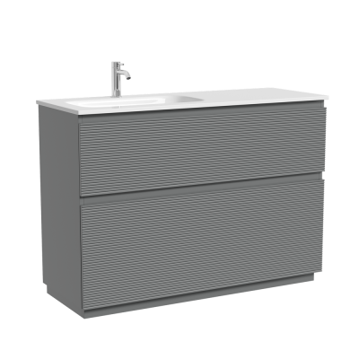 Тумба напольная SANCOS Folk Floor левая 1190х445х850, c двумя ящиками оснащенными доводчиками, Ergraut soft, FL120FLES