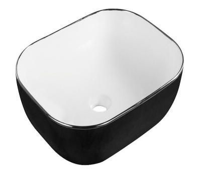 Умывальник CeramaLux D1302H134, Бело-Черный