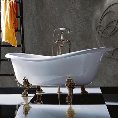 Ванна композитная Tiffany World TW176 bi/br отдельностоящая, белый/бронза