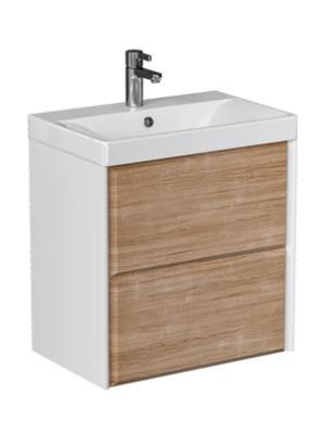 Тумба подвесная Velvex Gesso 60.2Y, белый/дуб сонома (tp.GES.9696.60.2Y белый матовый/дуб сонома)