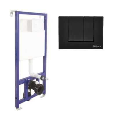 Система инсталляции для подвесного унитаза Berges Wasserhaus Novum 040245 + кнопка S5 черная