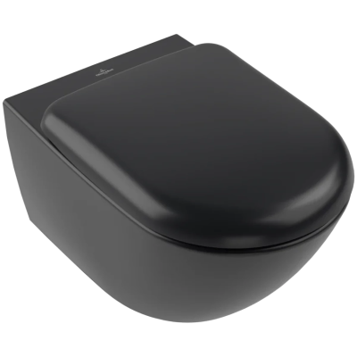 Унитаз подвесной Villeroy &amp; Boch Antao 4674T0R7 безободковый, торнадо, черный матовый