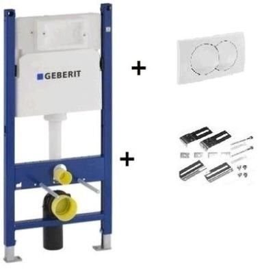 Система инсталляции Geberit DuoFix 111.154.11.1 для подвесного унитаза, с кнопкой смыва