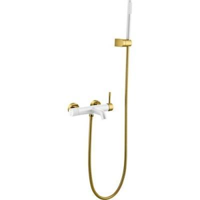 Смеситель Boheme Uno 463-WG для ванны, белый/золото