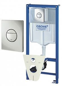 Система инсталляции Grohe Rapid SL 38813001 для подвесного унитаза 4 в 1 с кнопкой смыва