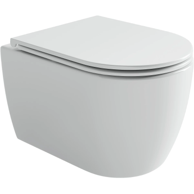 Унитаз подвесной Ceramicanova Noe CN4011T безободковый, торнадо, с сиденьем микролифт, белый