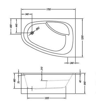 Акриловая ванна Kolpa San Chad/S 170х120 L