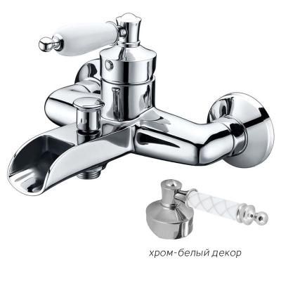 Смеситель Boheme Vogue 223-MR-W для ванны с душем, хром, ручка Murano white