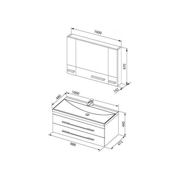 Тумба под раковину Aquanet Нота 00171498 100 венге