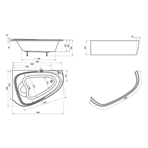 Ванна акриловая Ravak Love Story II C751000000 196x139 L
