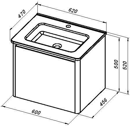 Тумба под раковину Allen Brau Gravity 60 1.370012.PWM папирус матовый