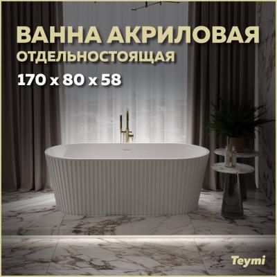 Ванна акриловая отдельностоящая Teymi Kati 170x80x58, белая матовая T130111