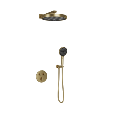 Душевой комплект SANCOS Space встраиваемый c термостатическим смесителем, цвет брашированное золото ,  SC3006BG