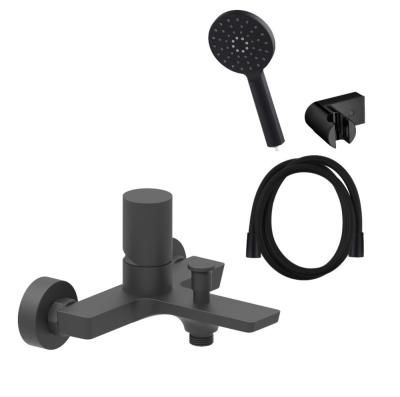 Смеситель AQG Tube 01TUB417NG для ванны, черный матовый