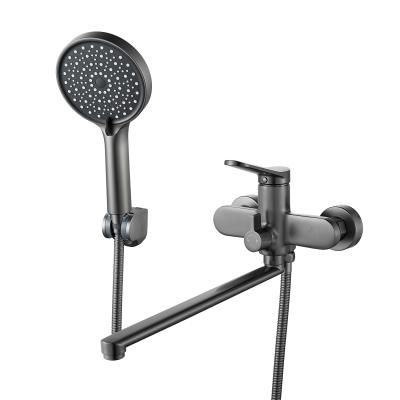 Смеситель для ванны однорычажный  Shevanik S4322T, Оружейная сталь