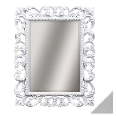 Зеркало Tessoro Isabella TS-2076-750-W/S 75 с фацетом, белый глянец с серебром