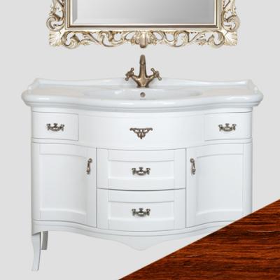 Тумба с раковиной Tiffany World Victory 112, 4 ящика, 2 дверцы, орех, ручки бронза