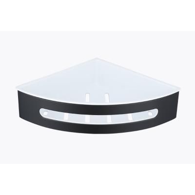 Полка для ванной и душа Raglo угловая с крючками, черный (R340.01.06)