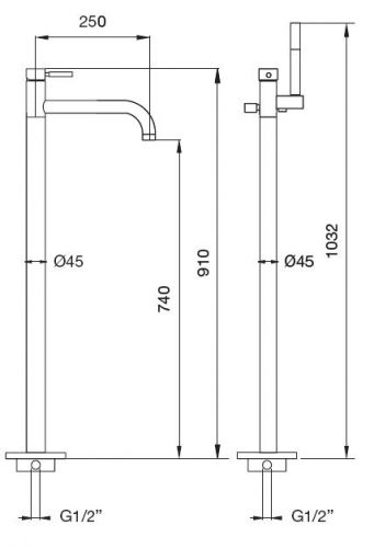 Смеситель монокомандный Migliore Kobuk 19549 для ванны