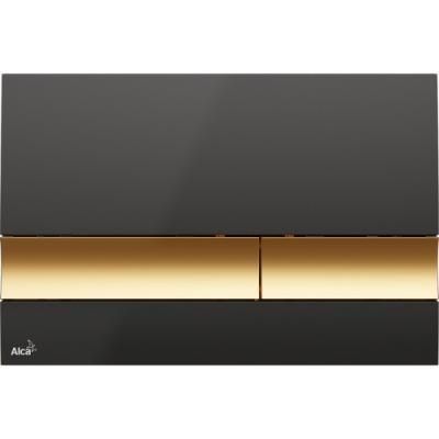 Кнопка смыва AlcaPlast M1728-5 черная/золото