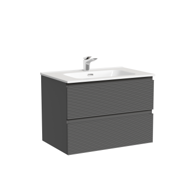 Тумба подвесная SANCOS Folk 690х445х500, c двумя ящиками оснащенными доводчиками, Grey soft, FL70GS