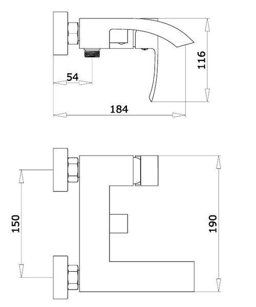 Смеситель для ванны  GANZER 44032 (25032)  (10/1шт)