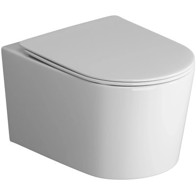 Унитаз подвесной Grossman GR-4499SQ безободковый, торнадо, с сиденьем микролифт, белый