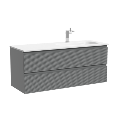 Тумба подвесная SANCOS Folk  правая 1195х445х500, c двумя ящиками оснащенными доводчиками, Ergraut soft, FL120RES