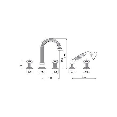 Смеситель Cezares Aphrodite APHRODITE-BVD-01-S1 для ванны