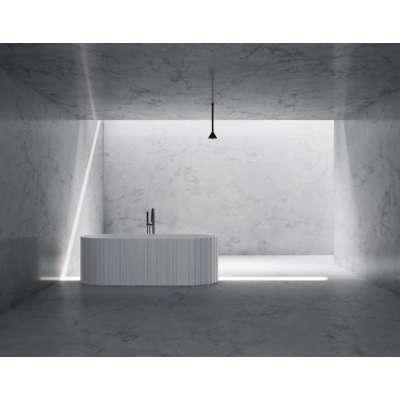 Ванна из литьевого мрамора Abber Stein AS9653 170x75 см, отдельностоящая, белый матовый